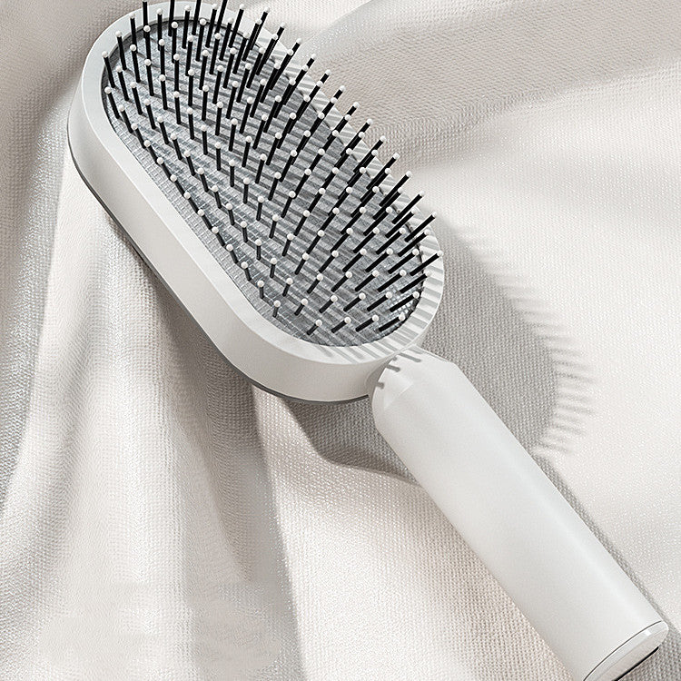2 Self Cleaning Hair Brush For Women One-key Cleaning Hair Loss Airbag Massage Scalp Comb Anti-Static Hairbrush