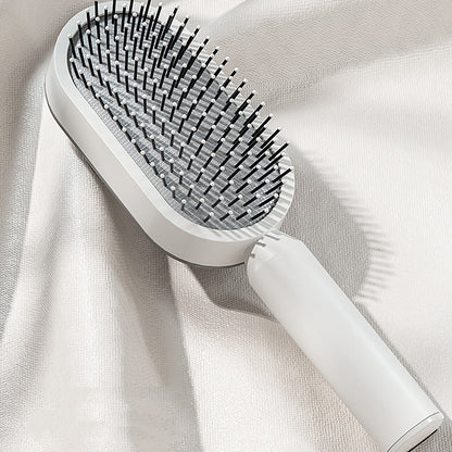 2 Self Cleaning Hair Brush For Women One-key Cleaning Hair Loss Airbag Massage Scalp Comb Anti-Static Hairbrush