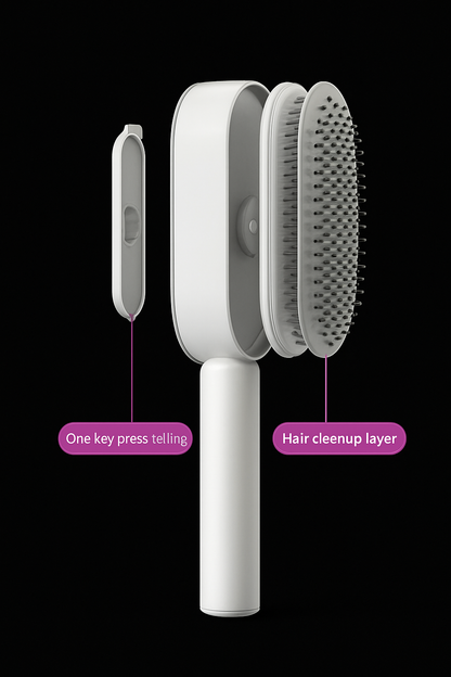 2 Self Cleaning Hair Brush For Women One-key Cleaning Hair Loss Airbag Massage Scalp Comb Anti-Static Hairbrush